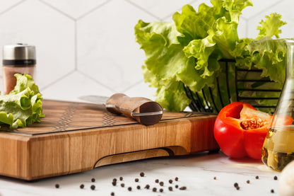 Handcrafted Oak End Grain Cutting Board with Stunning Pattern